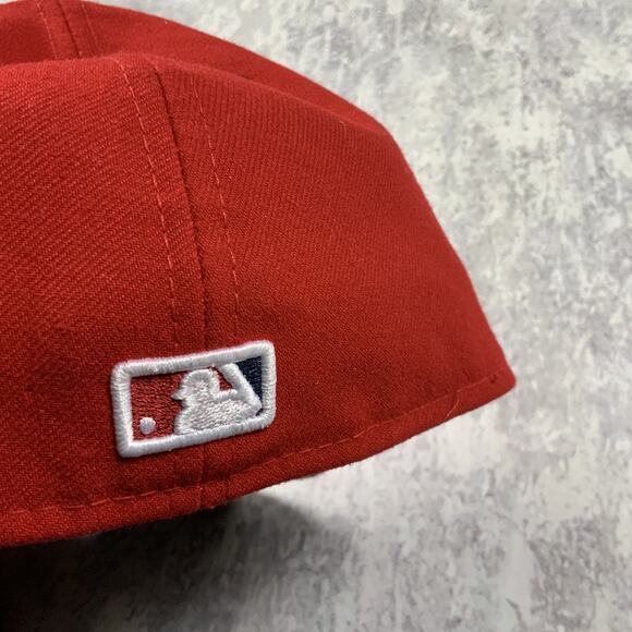 New Era Washington Nationals Hat Mens 7 3/8 Red On-Field Fitted Cap MLB - Picture 4 of 8